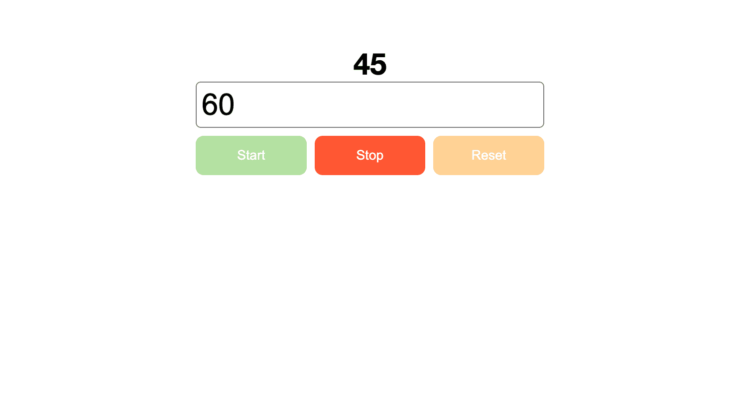 Timer app project screenshot